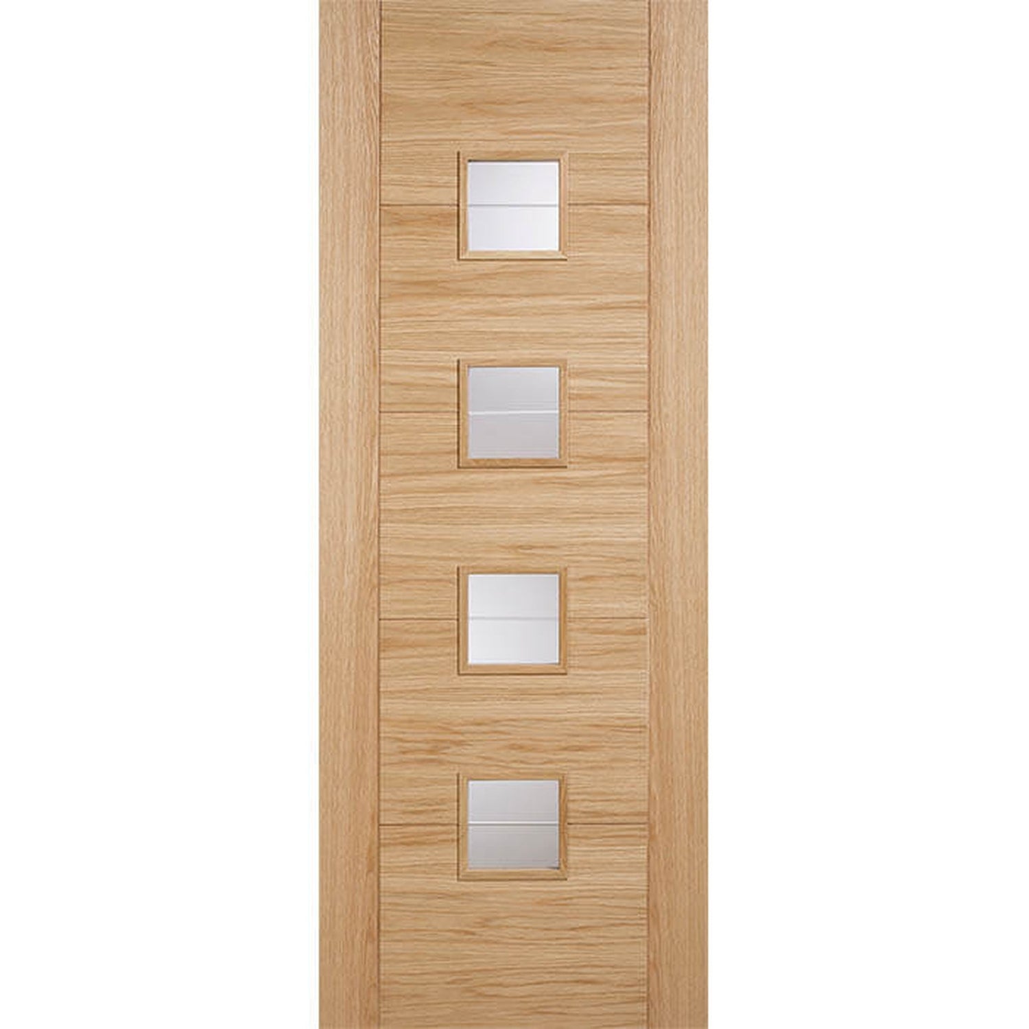 Vancouver Prefinished Oak Brilliant Cut Glazed Internal Door - Main Product Image