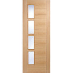Vancouver Prefinished Oak Offset Glazed Internal Door - Main Product Image