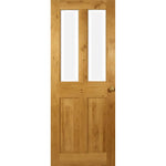 Victorian 4 Flat Panel Half Glazed Solid Oak Door - Main Product Image