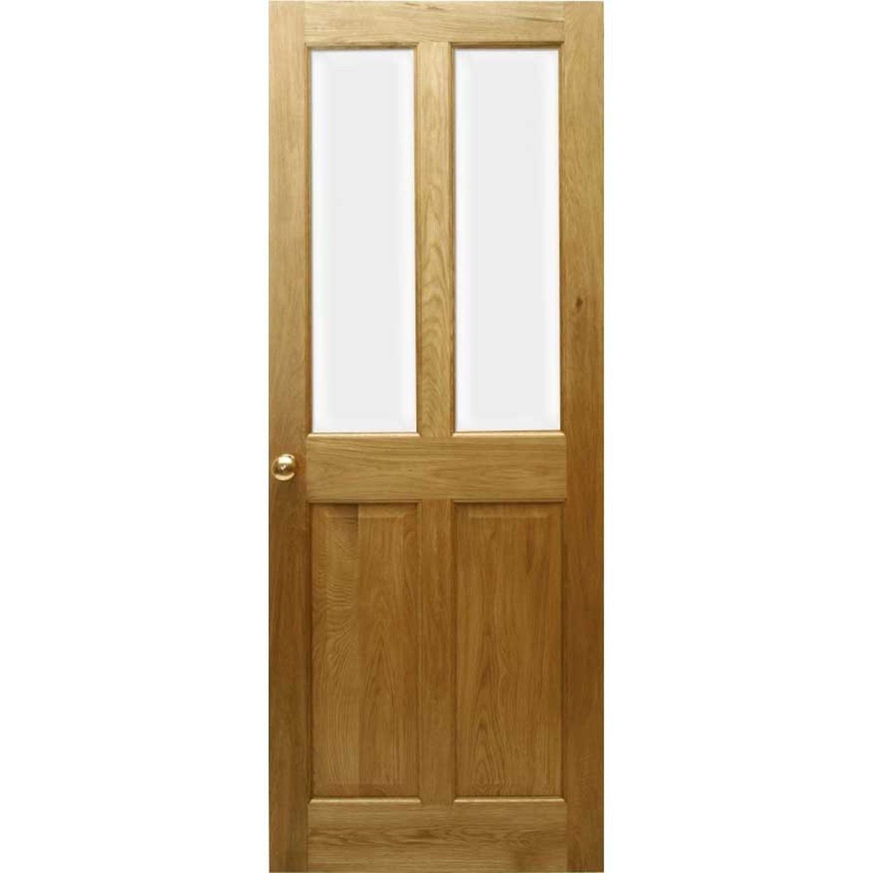 Victorian 4 Panel Half Glazed Solid Oak Door - Main Product Image