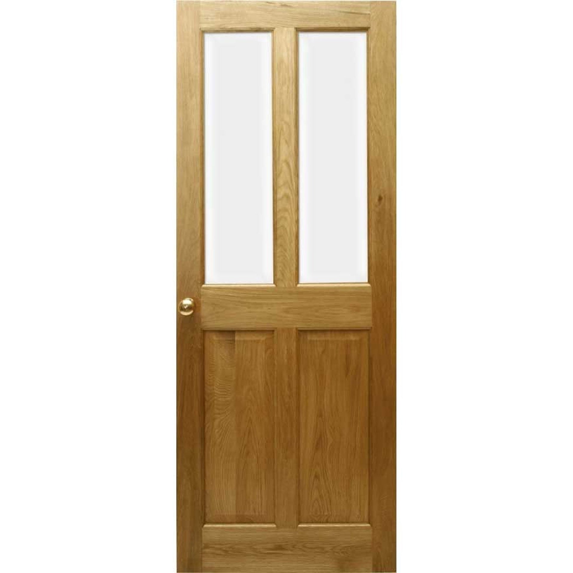 Victorian 4 Panel Half Glazed Solid Oak Door - Main Product Image
