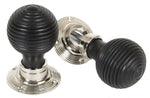 Ebonised Beehive Period Door Knob Nickel Rose - Value Pack