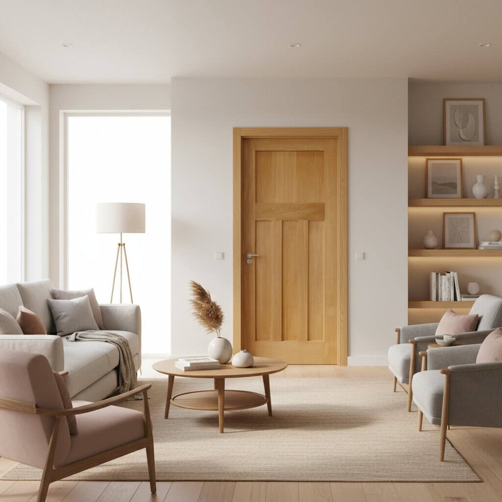Product 1930s style panelled oak veneer door