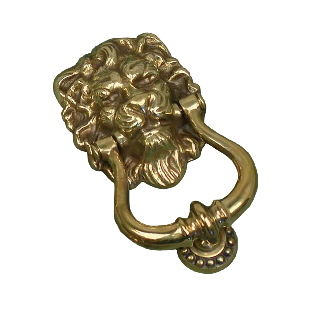 Product aged brass lion head door knocker