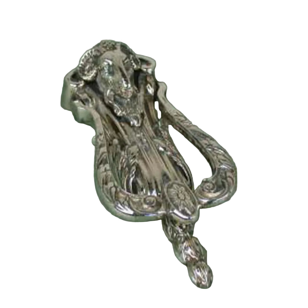 Product aged nickel rams head door knocker