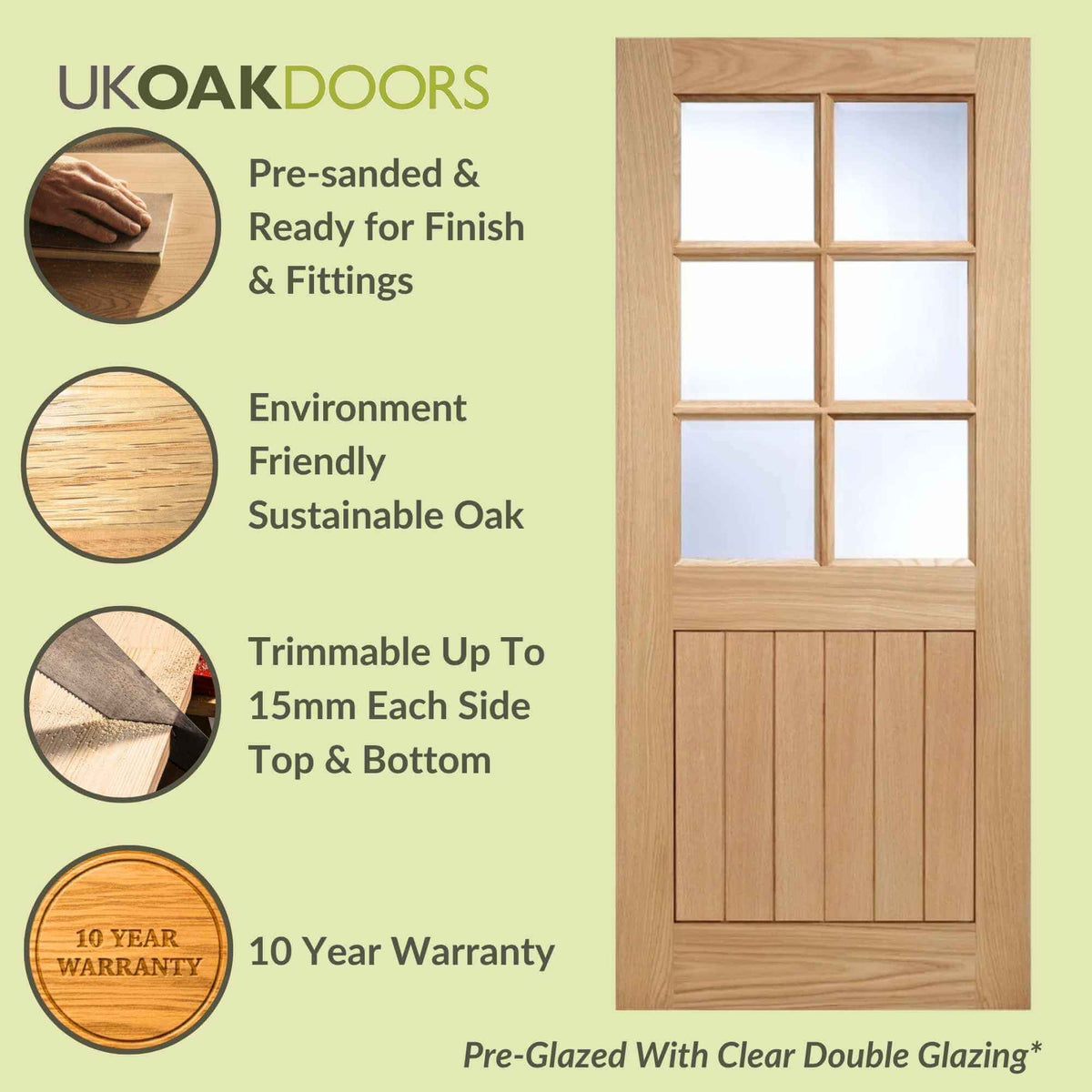 Graphic six panel cottage door feature panel