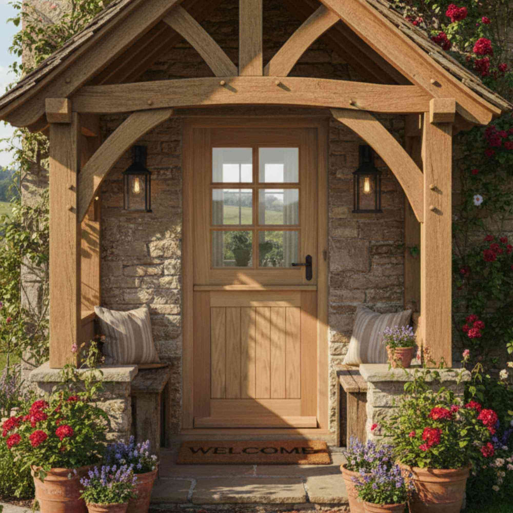 Lifestyle six panel cottage stable door with clear glazing
