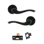 Product Warwick lever on round rose, matt black finish