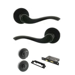 Product Warwick lever on round rose, matt black finish