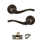 Product Warwick lever on round rose, urban dark bronze finish