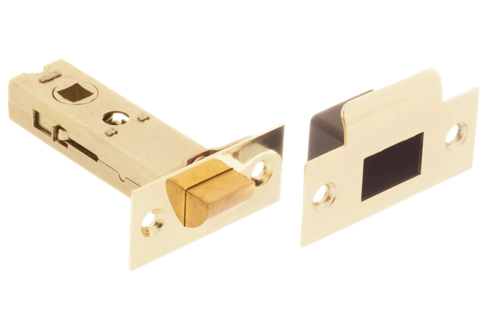 Product polished brass door handle side view