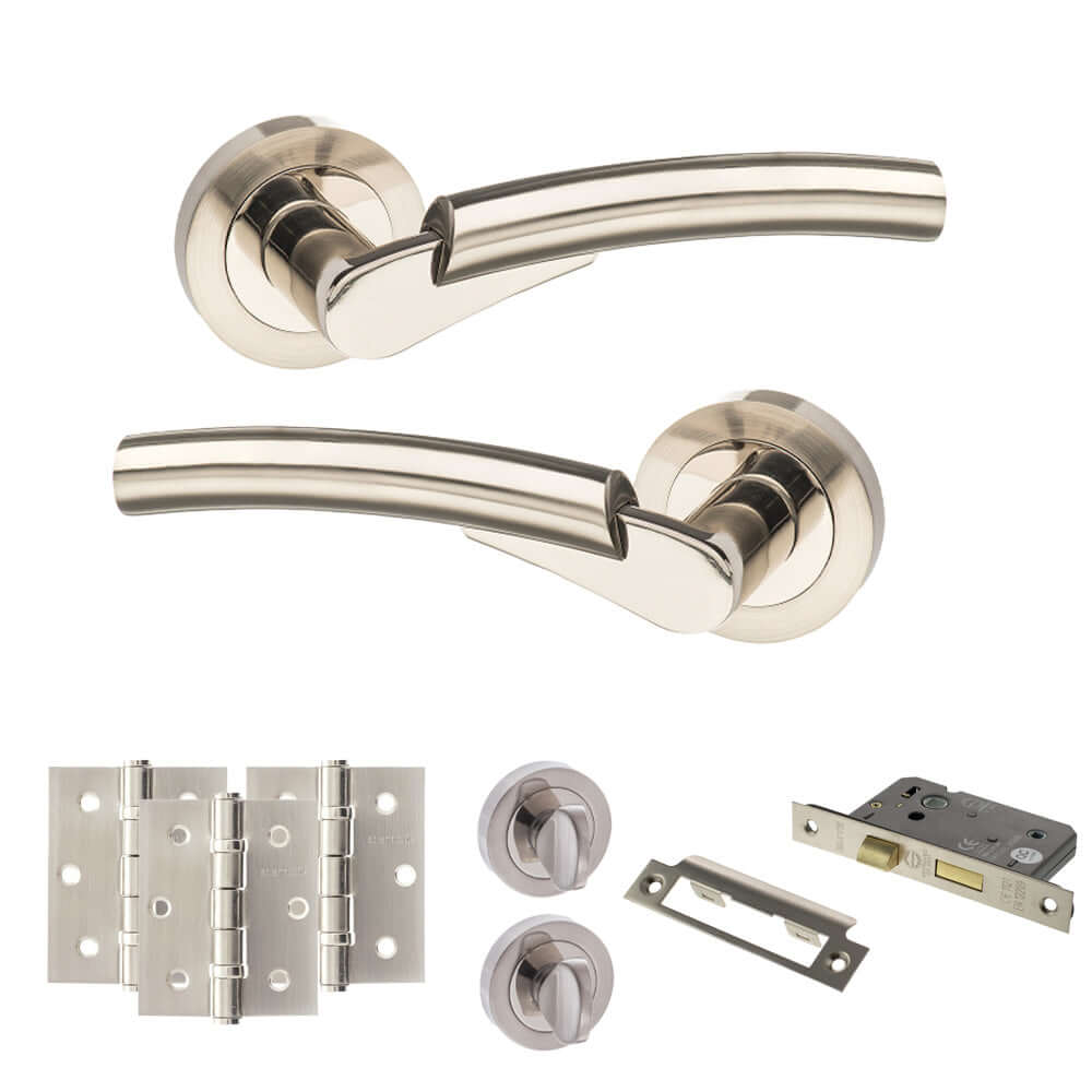 Product satin nickel privacy door handle pack