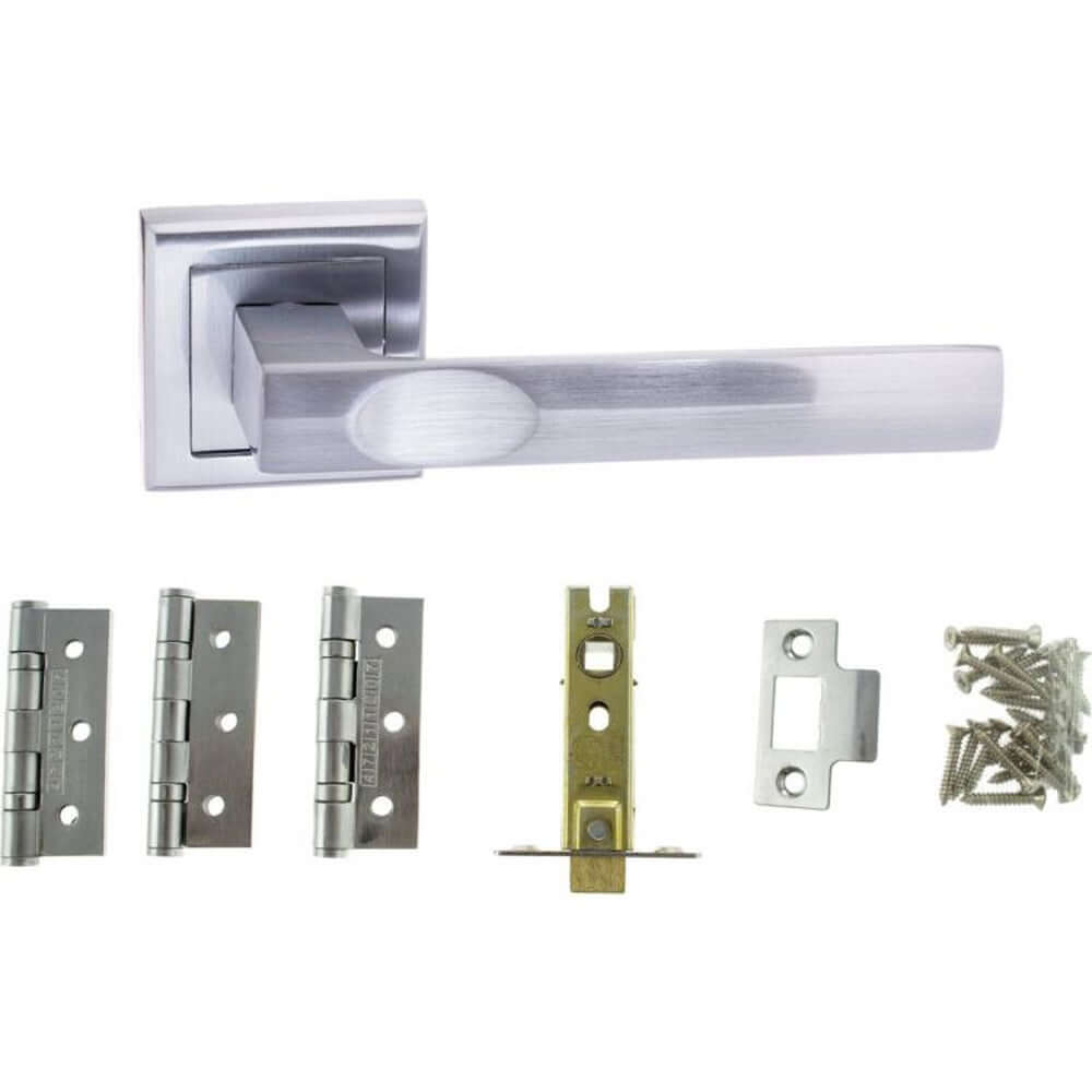 Product satin chrome tubular latch pack