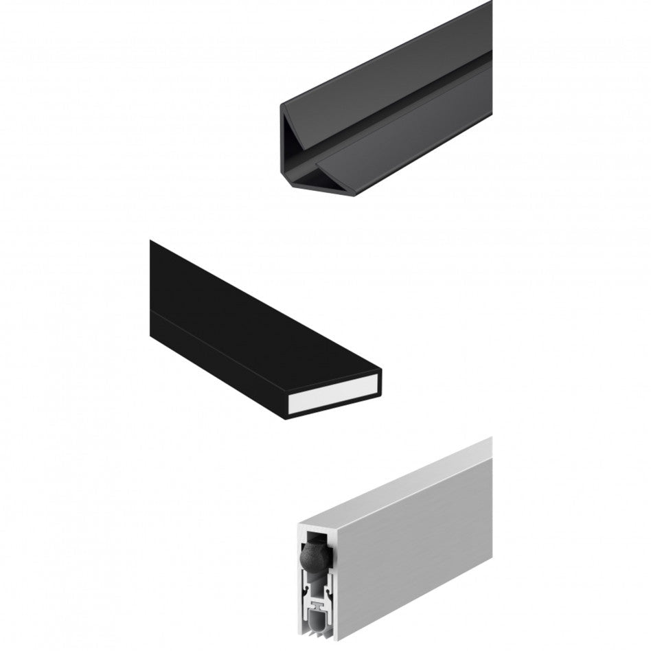 Product Set of seals for a fire door on white background