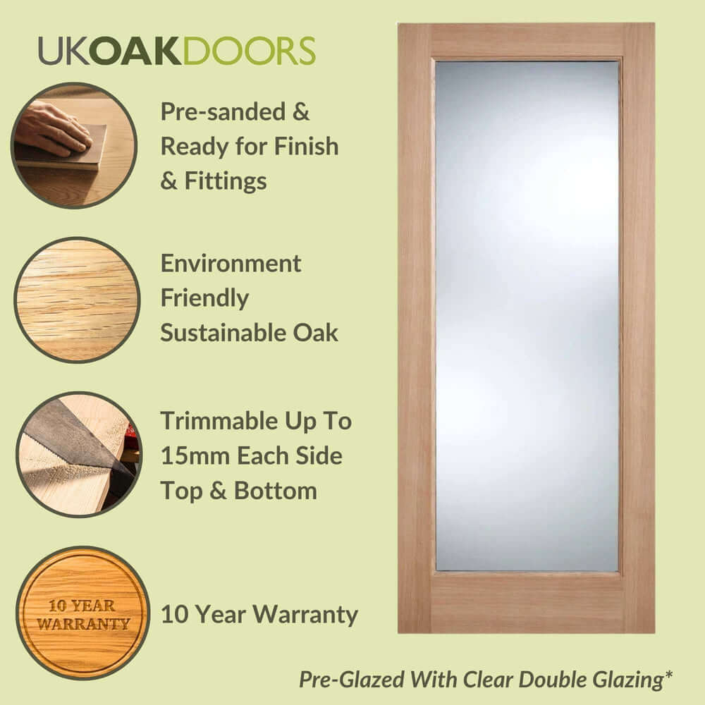Graphic Adoorable oak Pattern 10 glazed external door feature panel