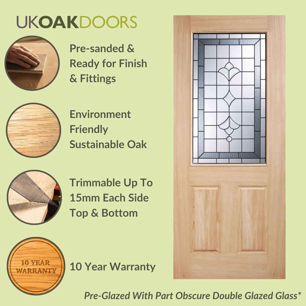 Graphic Adoorable oak Winchester glazed external door information panel
