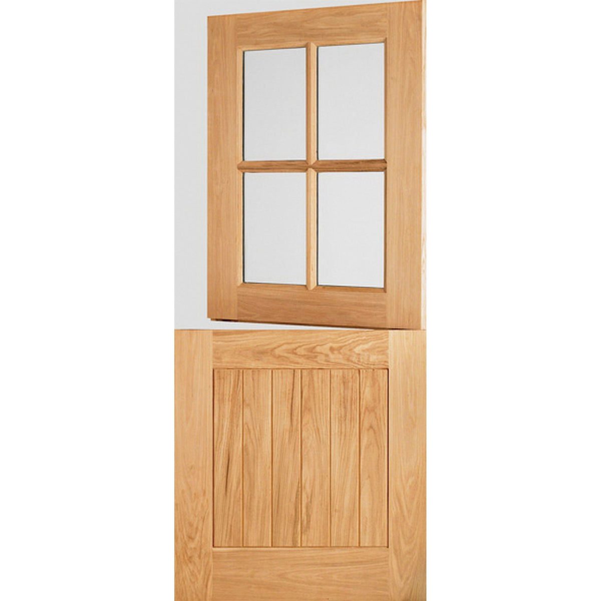Adoorable Oak 4 Panel Doors - Glazed Cottage Stable Veneer Door - Main Product Image