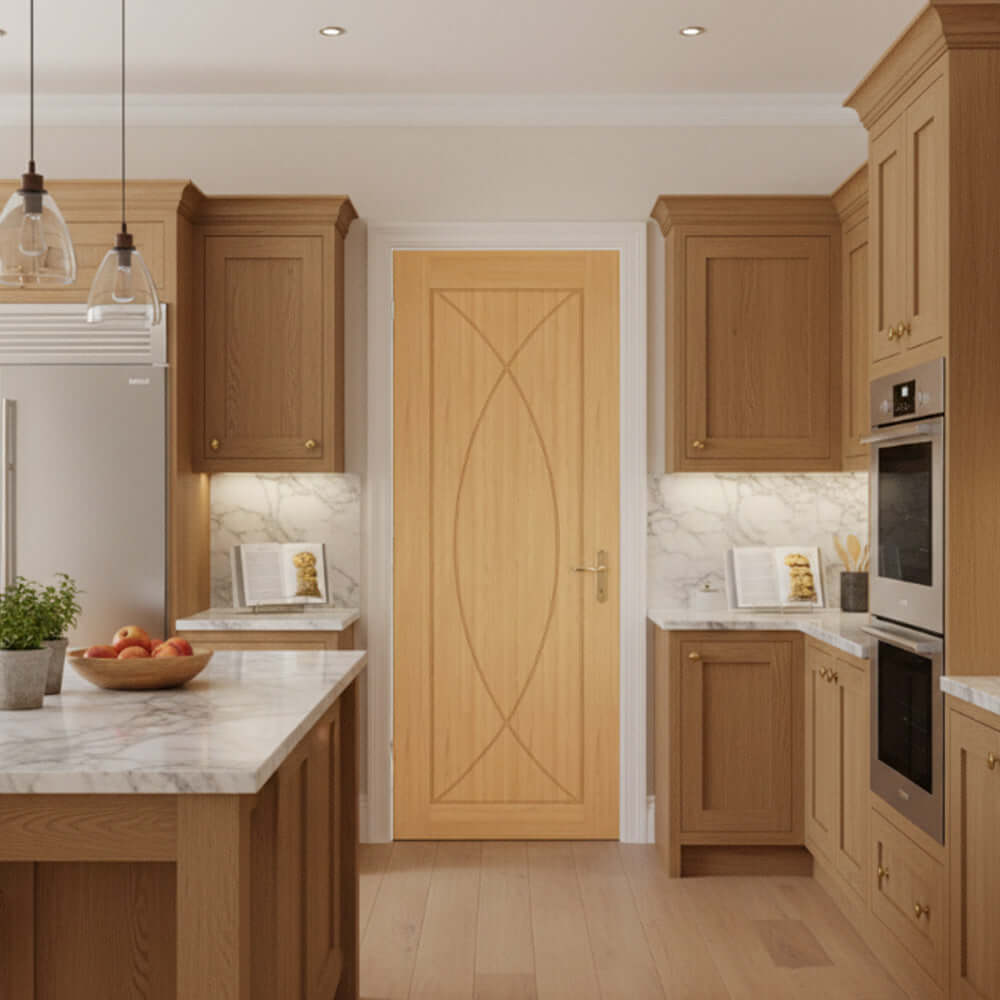 Lifestyle Amalfi prefinished oak door in home interior