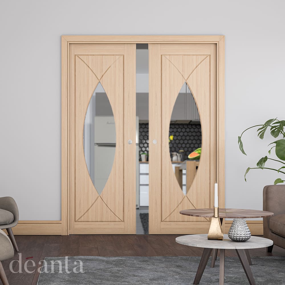 Amalfi Prefinished Oak Glazed Door - Main Lifestyle Image