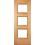 Product Amsterdam 3 panel prefinished oak bevelled glazed door