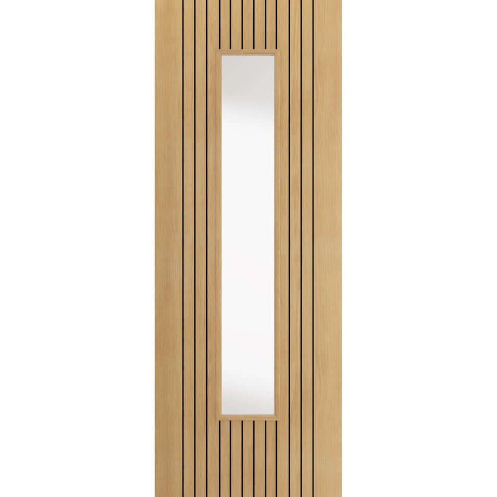 Product Aria oak clear glazed laminated internal door