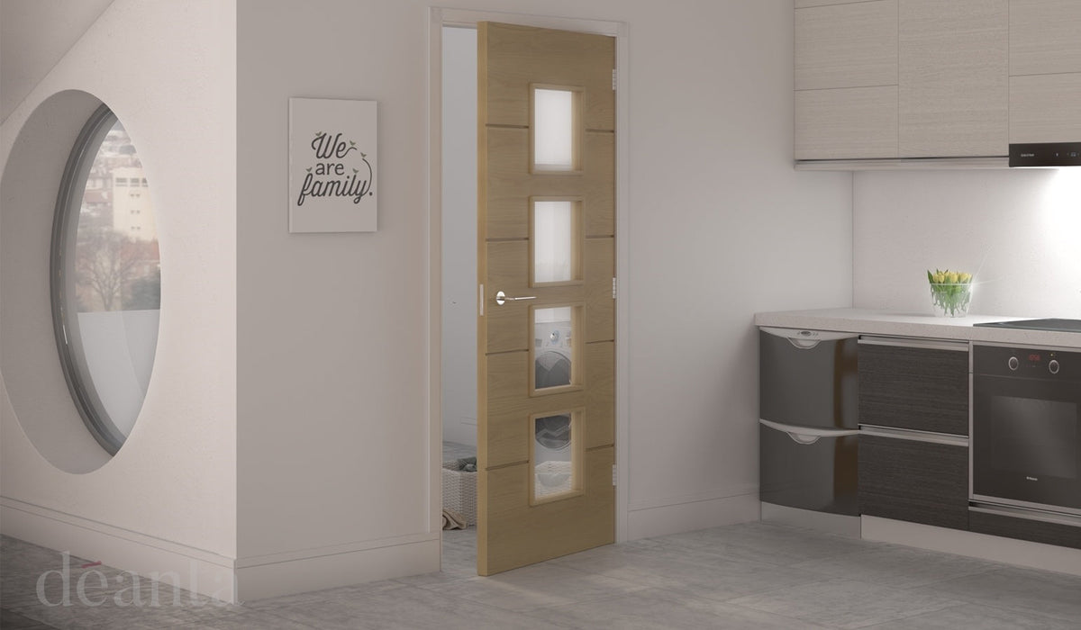 Augusta Prefinished Glazed Oak Internal Fire Doors - Lifestyle Image 2