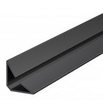 Product A close-up of a matte black channel or trim piece with a V-shaped cross-section, shown diagonally on a plain white background.