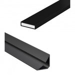 Product Two black plastic profiles on a white background