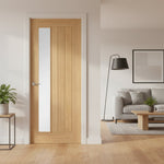 Belize Offset Clear Glazed Oak Internal Door Lifestyle Image