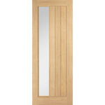 Belize Offset Clear Glazed Oak Internal Door - Main Product Image