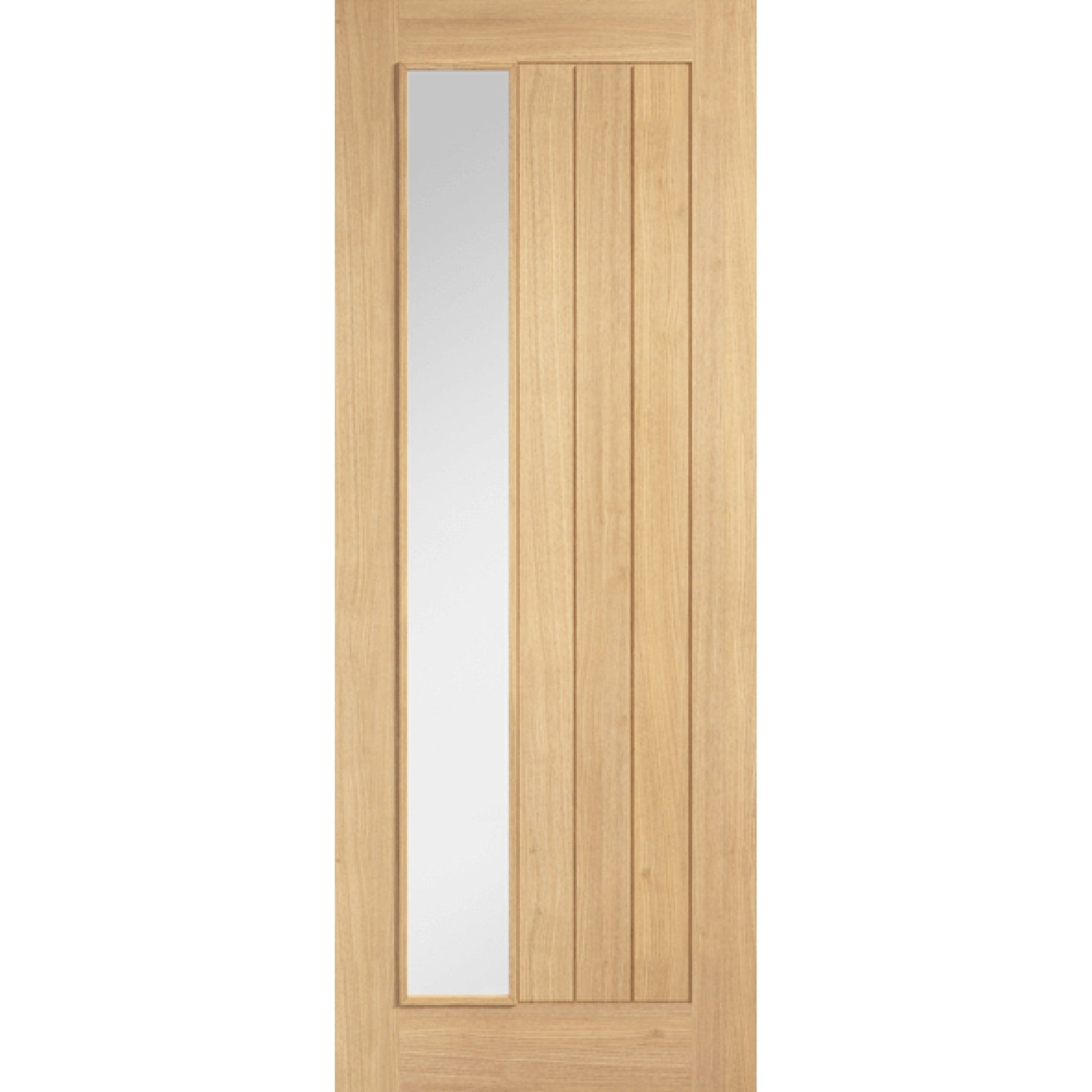 Belize Offset Clear Glazed Oak Internal Door - Main Product Image