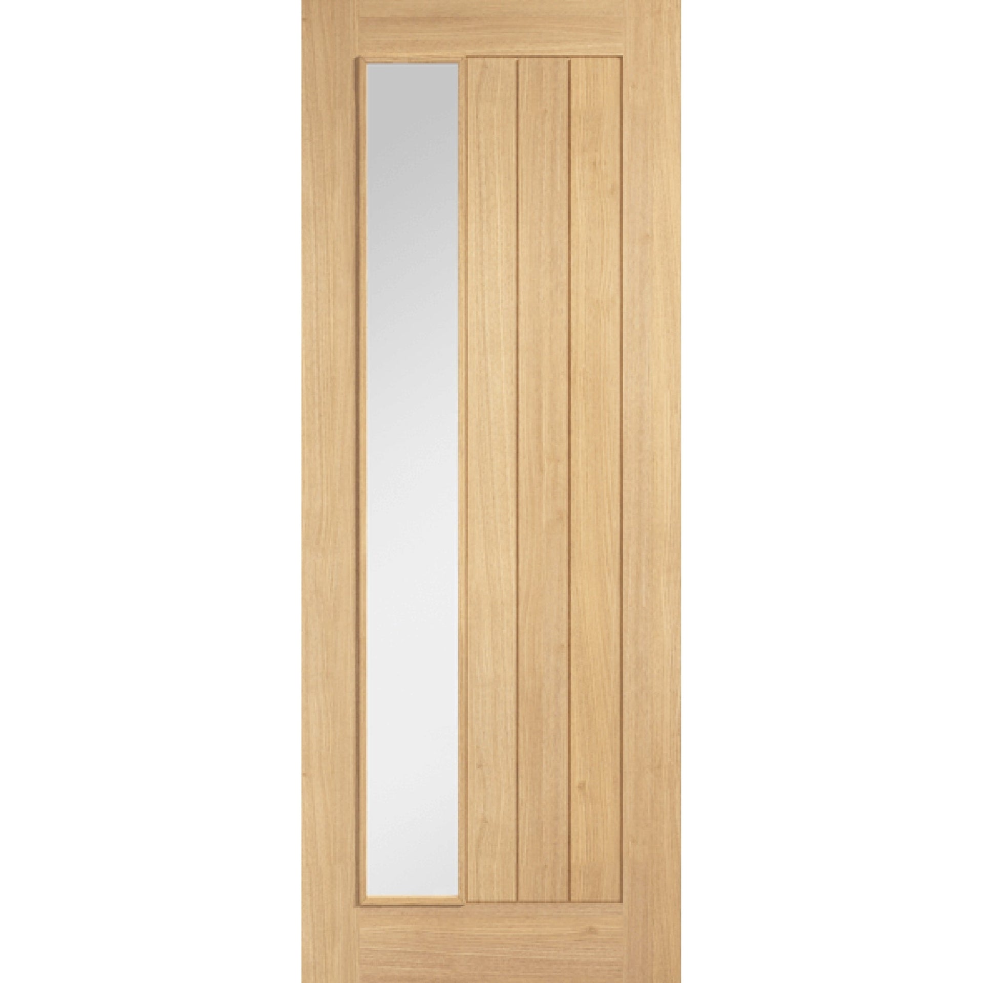 Belize Offset Clear Glazed Oak Internal Door - Main Product Image