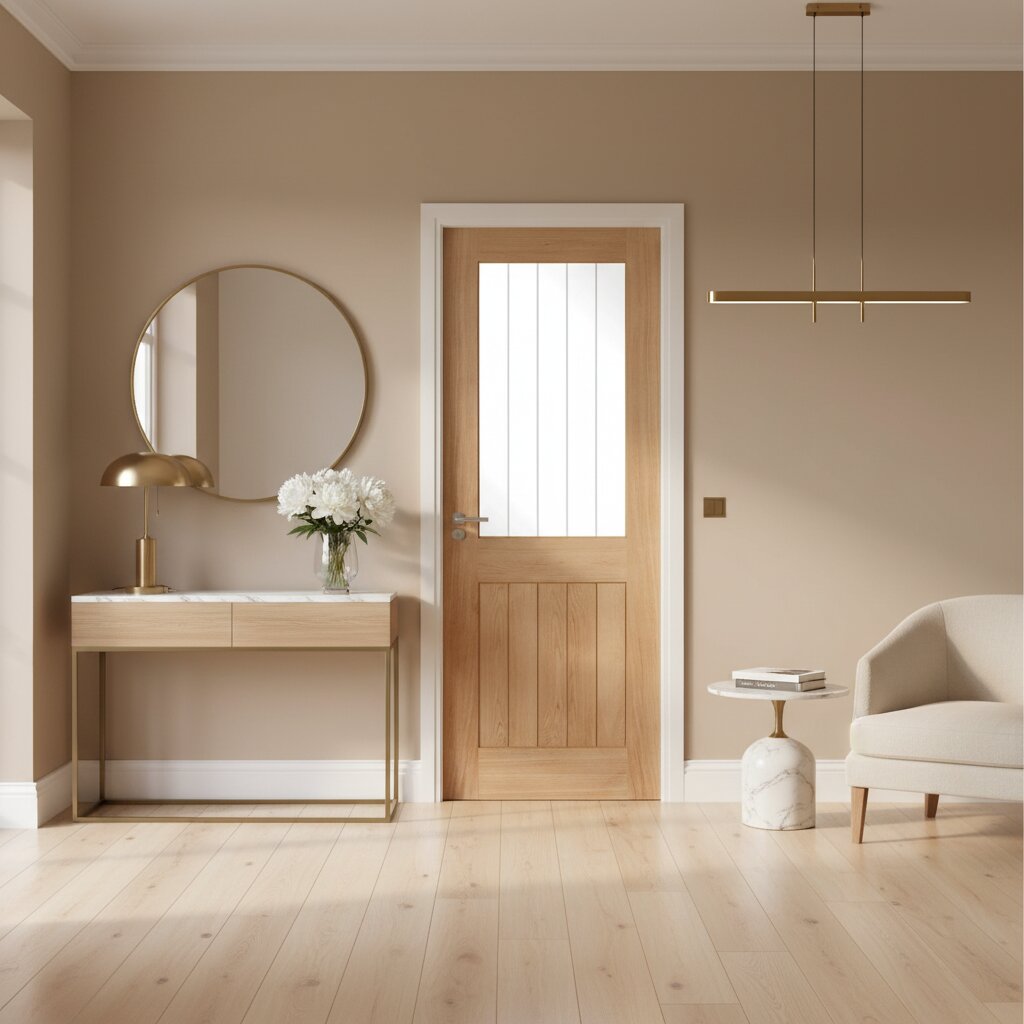 Belize Unfinished Oak Light Glazed Internal Door Lifestyle Image