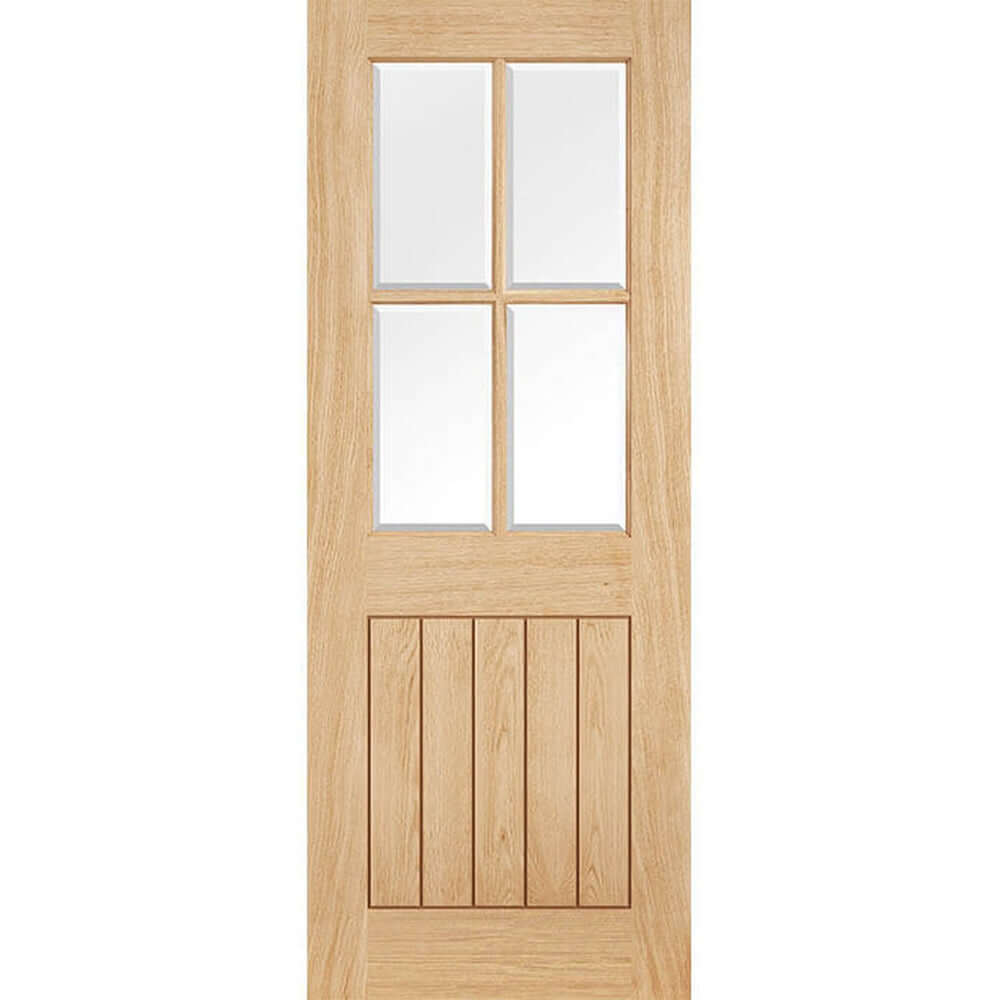 Belize Unfinished Oak 4 Light Glazed Internal Door - Main Product Image