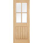 Belize Unfinished Oak 4 Light Glazed Internal Door - Main Product Image