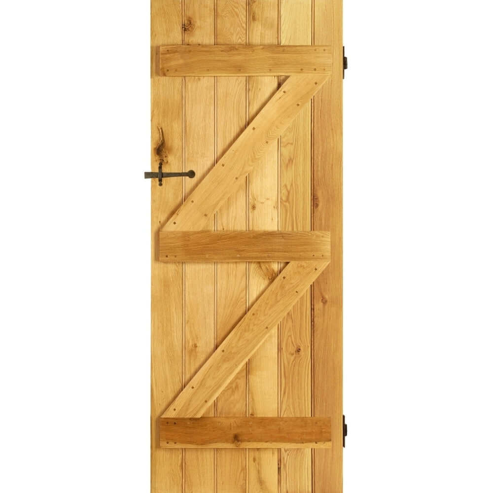 Product bespoke solid oak ledge and brace door