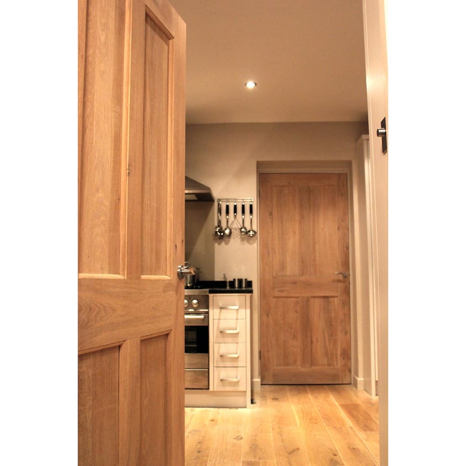 Bespoke Victorian 4 Flat Panel Solid Oak Door - Main Product Image