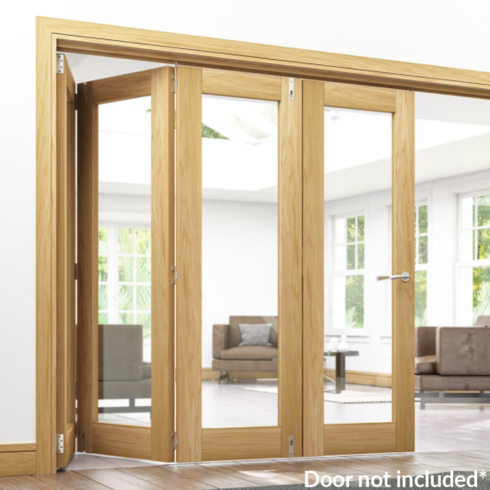 Wooden sliding doors with a living room background