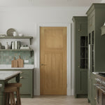 Cambridge oak fire door in modern kitchen lifestyle setting
