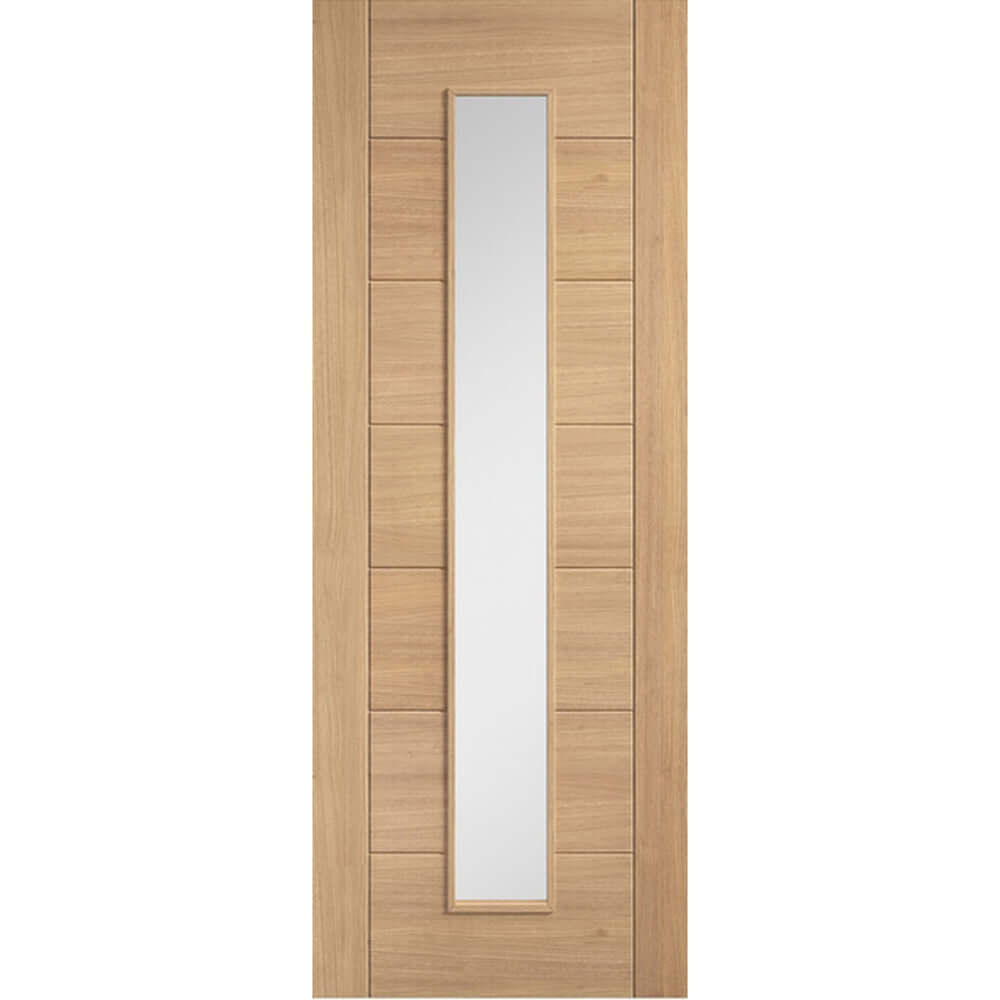 Product Carini clear long light prefinished oak door