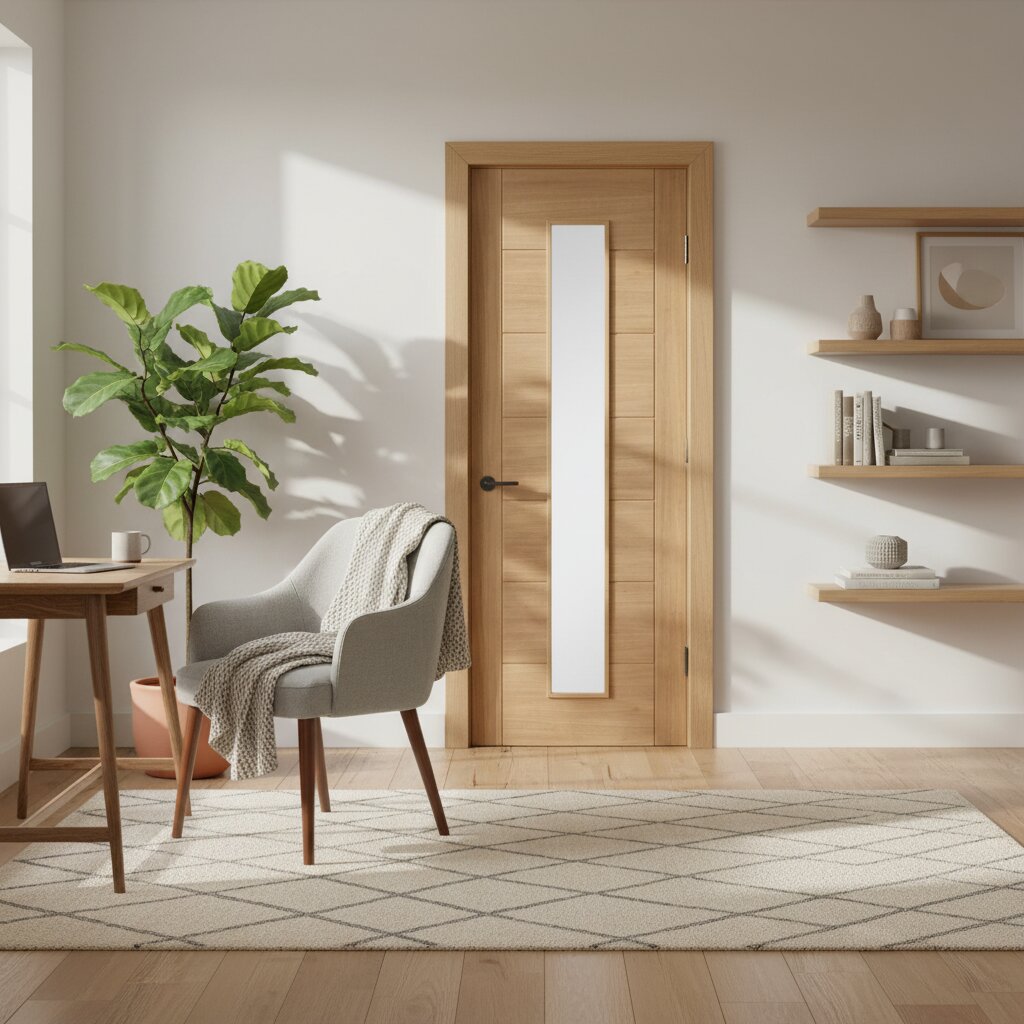 Carini_Clear_Long_Light_Prefinished_Oak_Door Lifestyle Image