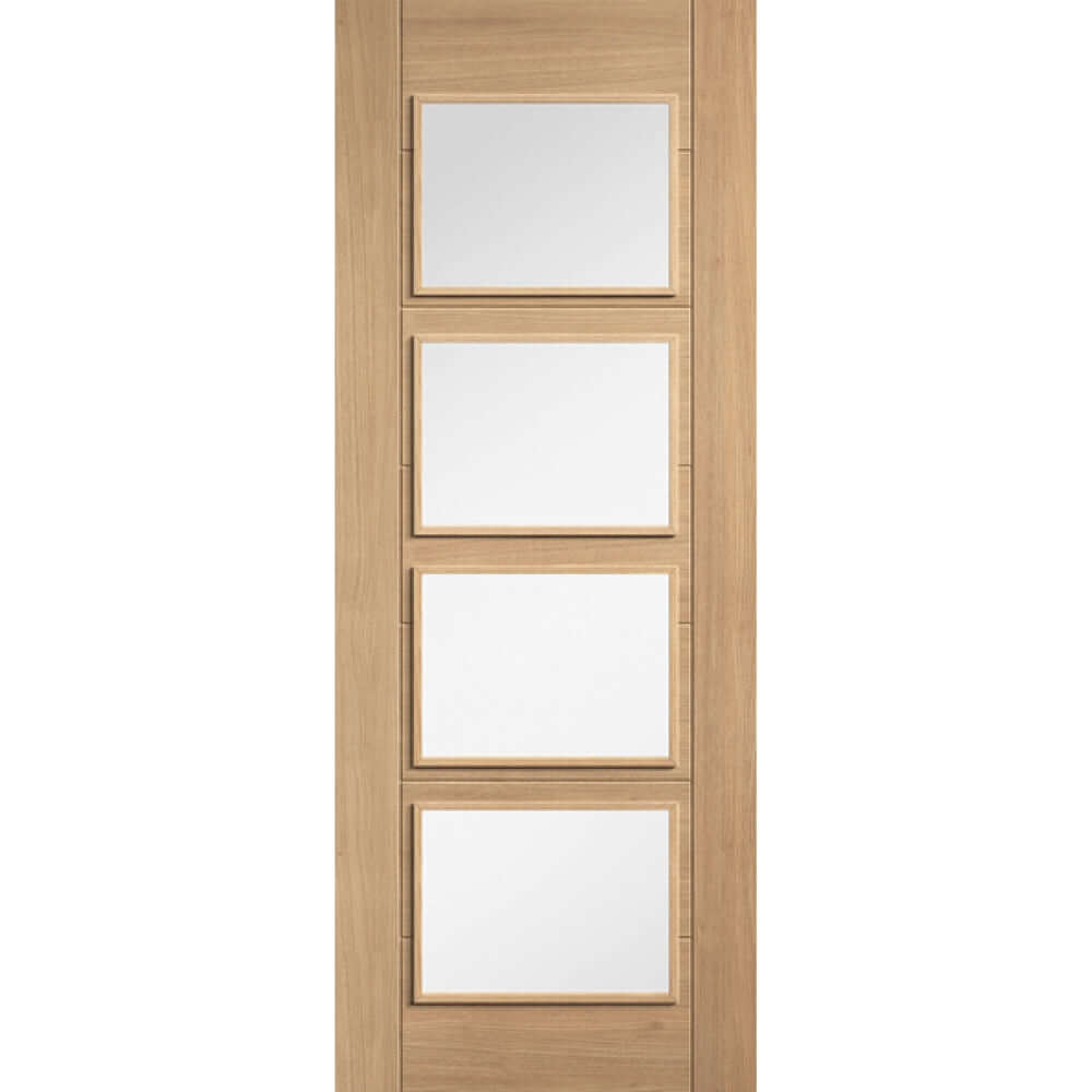Carini Prefinished 4L Clear Glazed Oak Door - Main Product Image