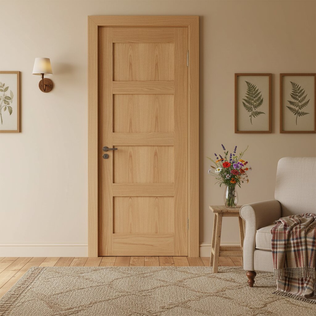 Product contemporary 4 panel shaker prefinished oak fire door