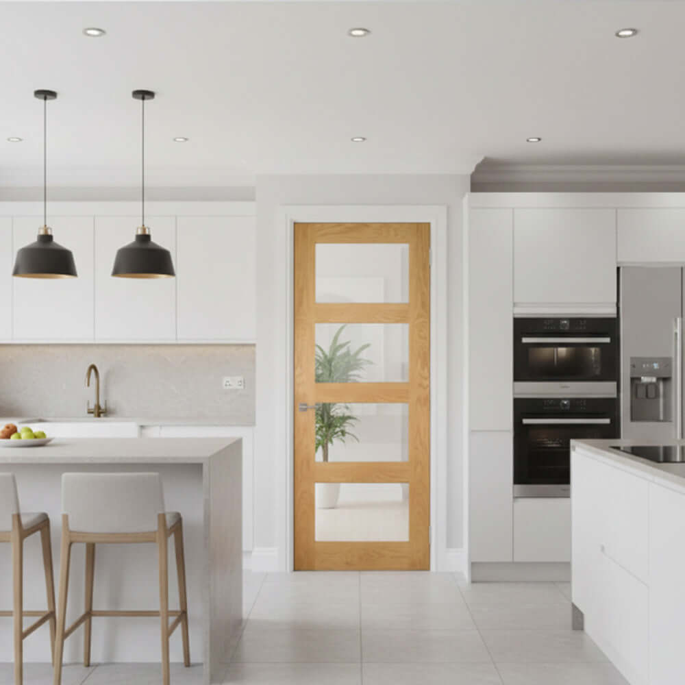 Lifestyle Coventry prefinished oak glazed door in room
