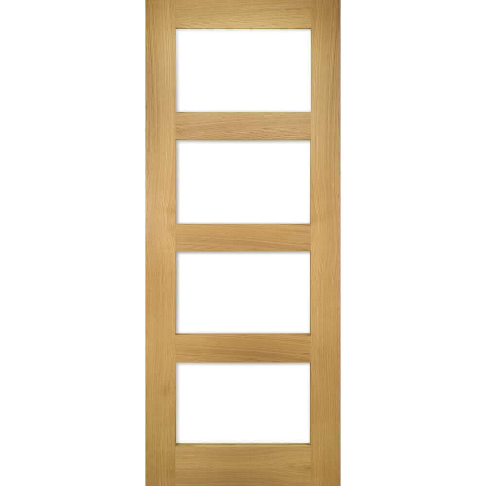 Product Coventry prefinished four panel clear glazed shaker door
