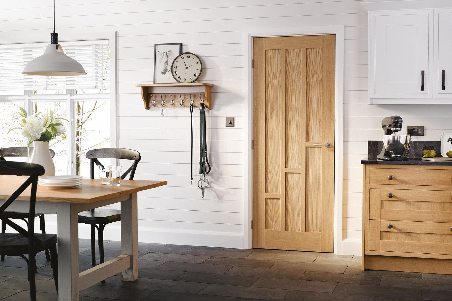 Coventry Prefinished Oak 6 Panel FD30 Internal Fire Door - Main Product Image