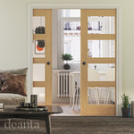 Coventry Prefinished Oak Glazed FD30 Fire Door - Lifestyle Image 2