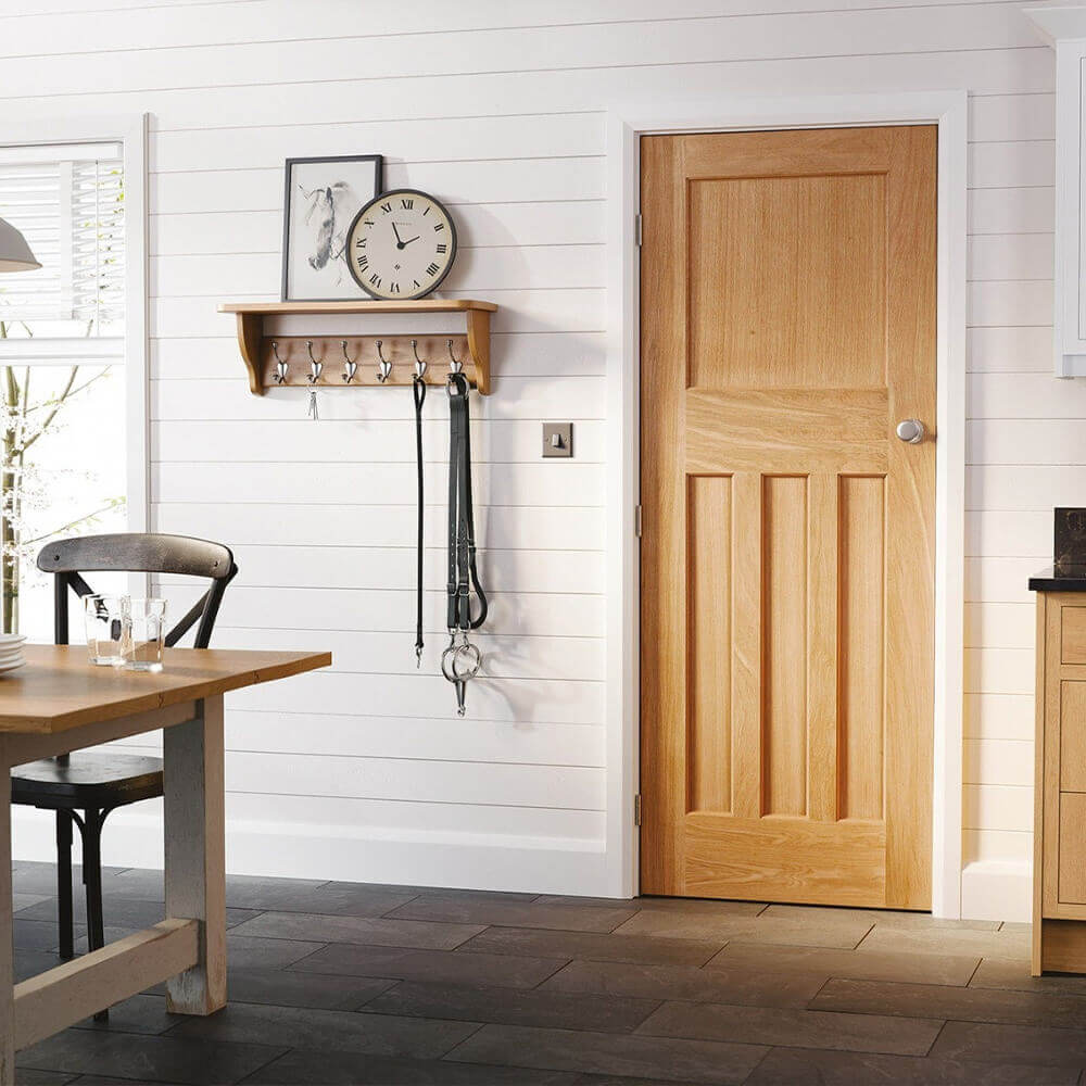 Lifestyle DX30 1930s style oak fire door in room