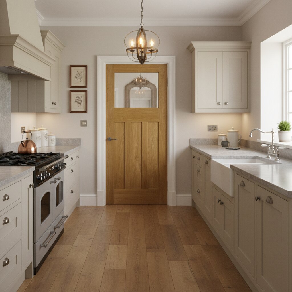 1930s Style Glazed Oak Veneer Door Lifestyle Image