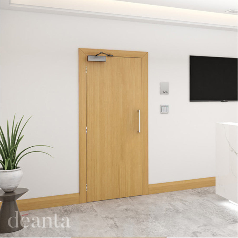 Lifestyle Deanta oak prefinished internal flush FD60 fire door installed